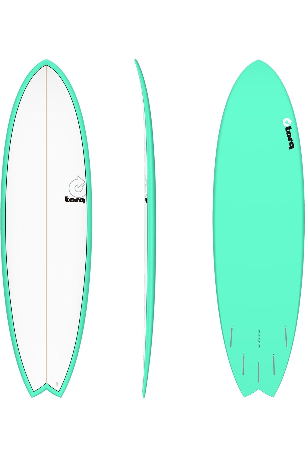 Torq TET Mod Fish Surfboard in Pinline Seagreen