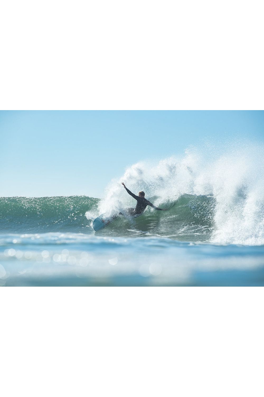 Torq TET Mod Fish Surfboard in Pinline Miami Blue