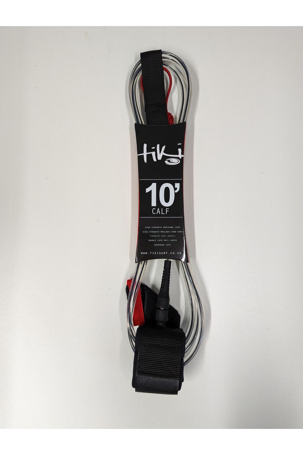 Tiki 10'0 Calf Leash 2 Swivel Black | Leashes | Tiki