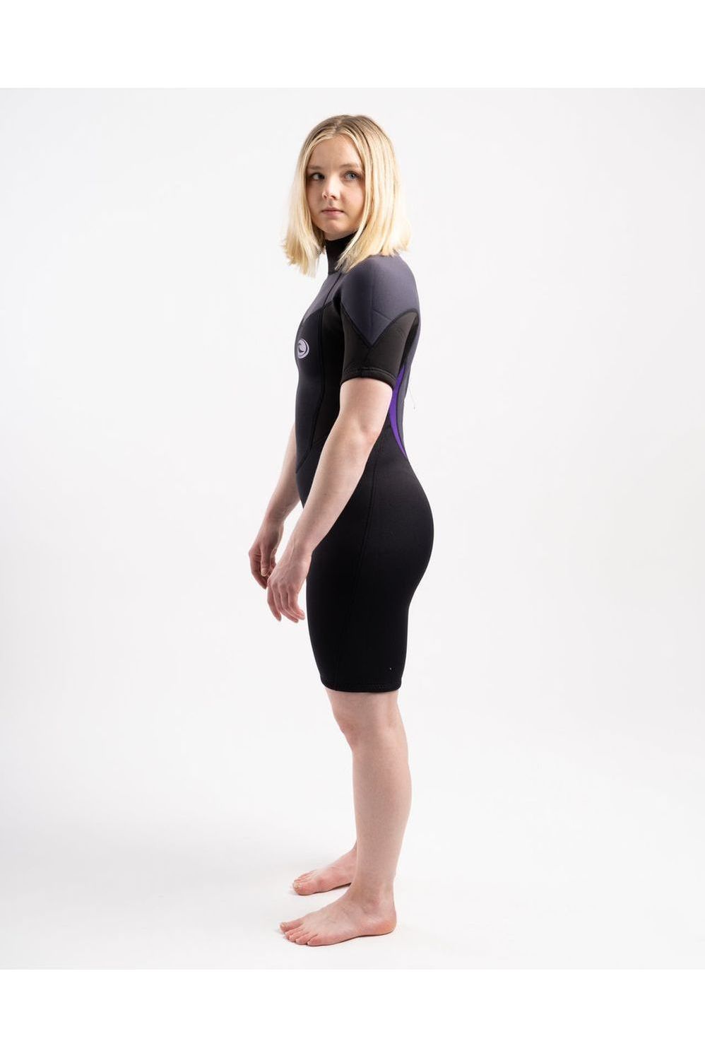 Tiki Tech Women's 3/2 Spring Wetsuit with Back Zip - Black Purple