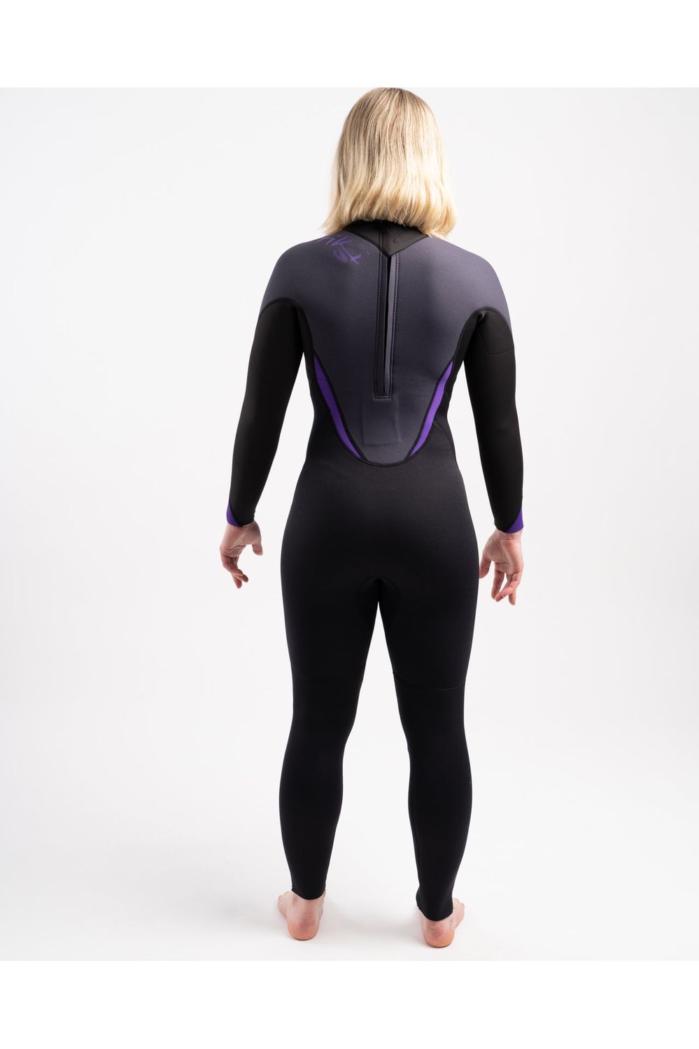 Tiki Tech Women's 3/2 Back Zip Wetsuit In Black & Purple