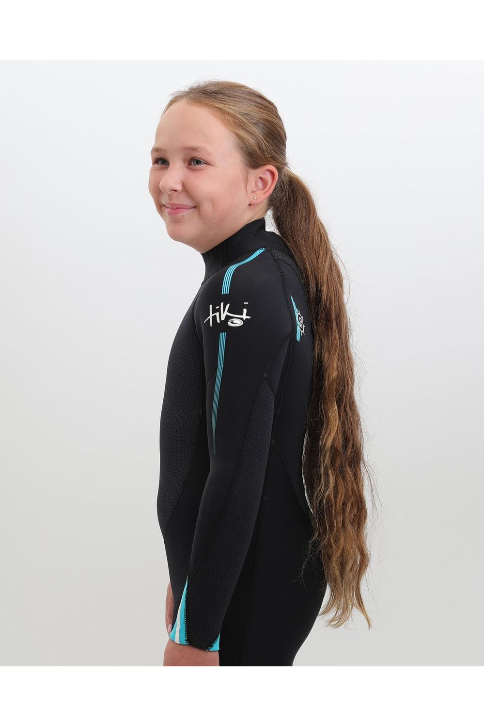 Tiki Junior Tech 5/4/3 Wetsuit GBS Steamer - Back Zip - Black/Blue