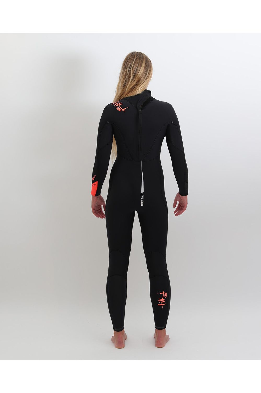 Tiki Ladies Zepha2 4/3 Wetsuit GBS - Back Zip - Black/Peach