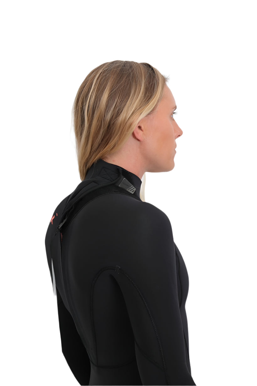 Tiki Women's Zepha2 4/3 Wetsuit GBS - Back Zip - Black/Peach