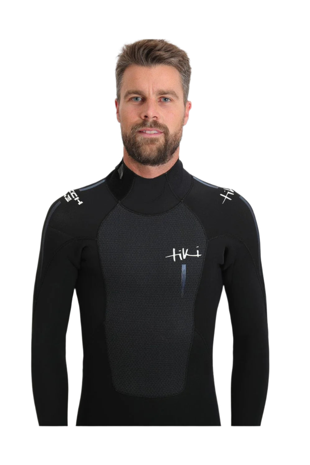 Tiki Mens Tech 4/3 GBS Wetsuit - Back Zip - Black/Blue