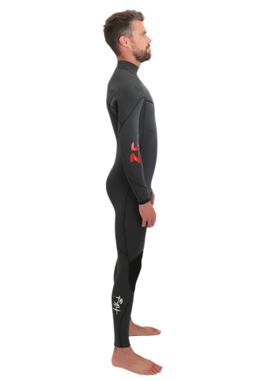 Tiki Mens Zepha 3/2 GBS Zip Free Wetsuit - Graphite/Red