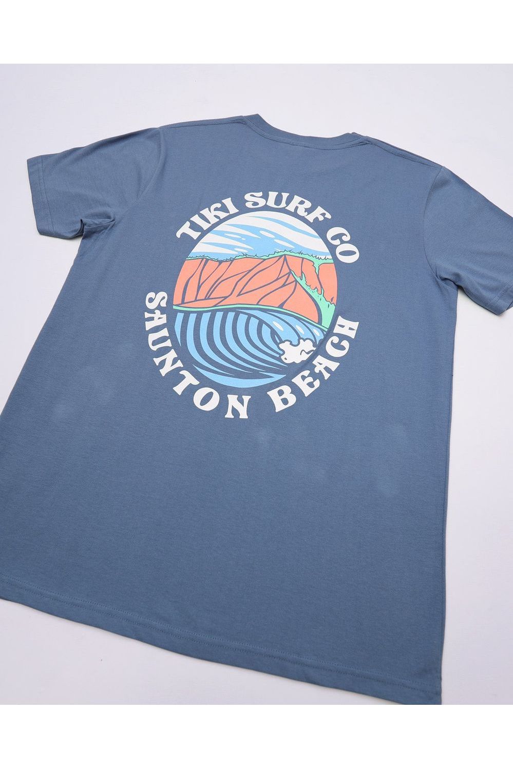 Tiki Saunton Beach Destination Tee Faded Denim