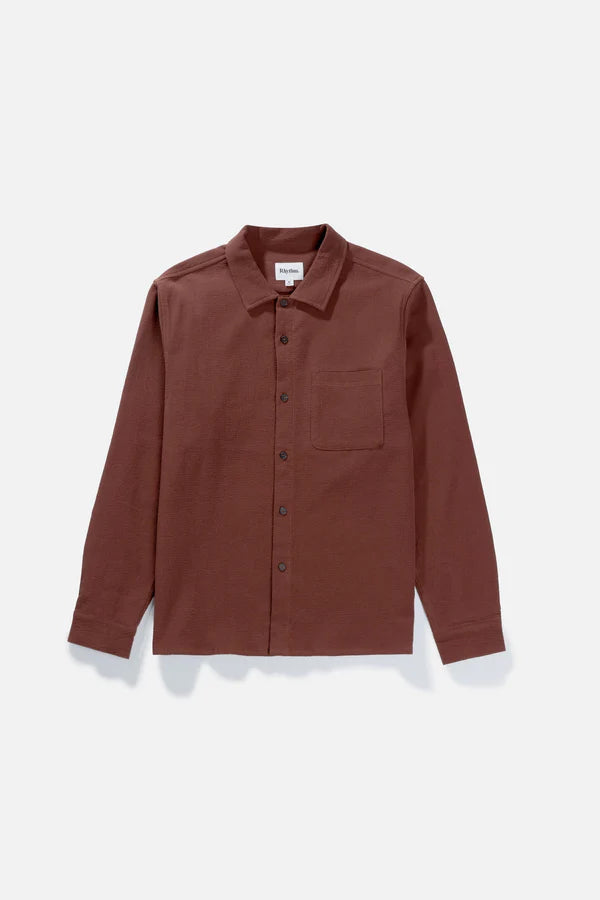 Rhythm Textured Long Sleeve Shirt Clay