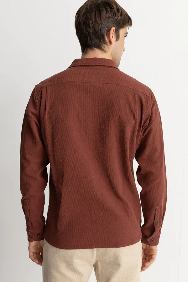 Rhythm Textured Long Sleeve Shirt Clay