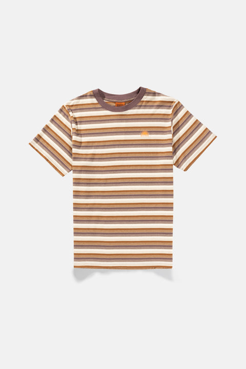 Rhythm Vintage Stripe T-Shirt Brown