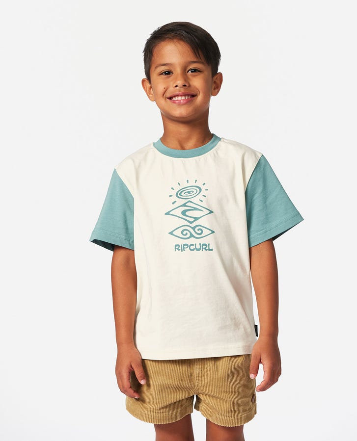 Rip Curl Grom Energy Search Boys T-Shirt Blue Lagoon