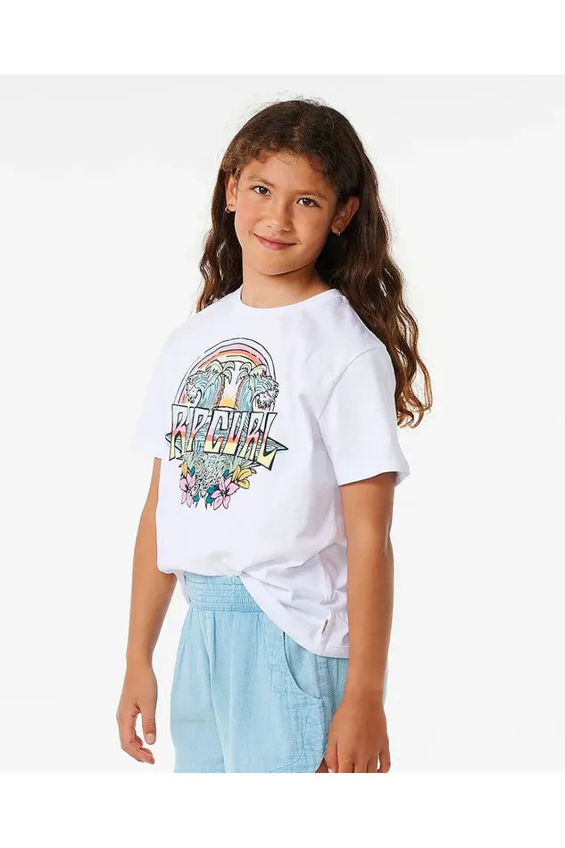 Rip Curl Block Party Girls Tee White