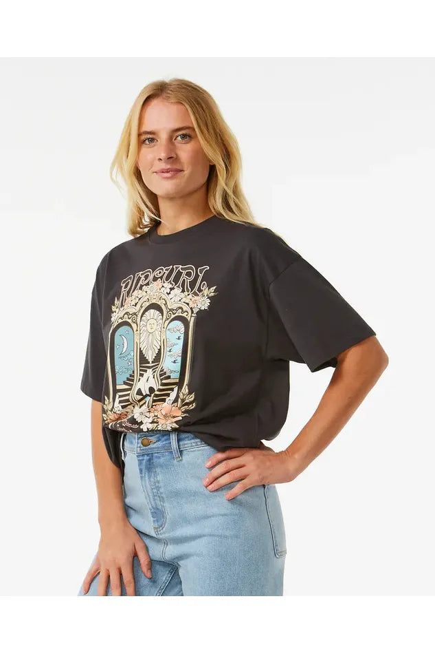 Rip Curl Tropical Tour Hertiage Tee Washed Black
