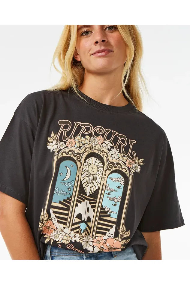 Rip Curl Tropical Tour Hertiage Tee Washed Black
