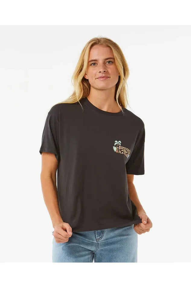 Rip Curl Tiki Tropics Relaxed Tee Washed Black