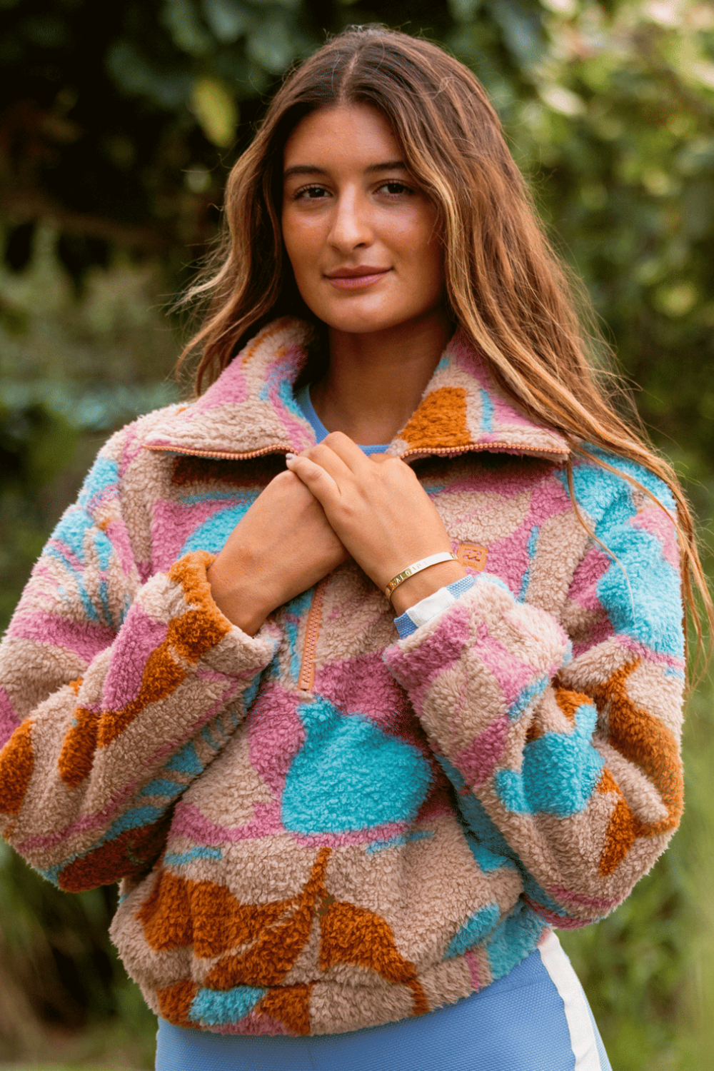 Billabong Barra Womens Half Zip Fleece Oatmeal