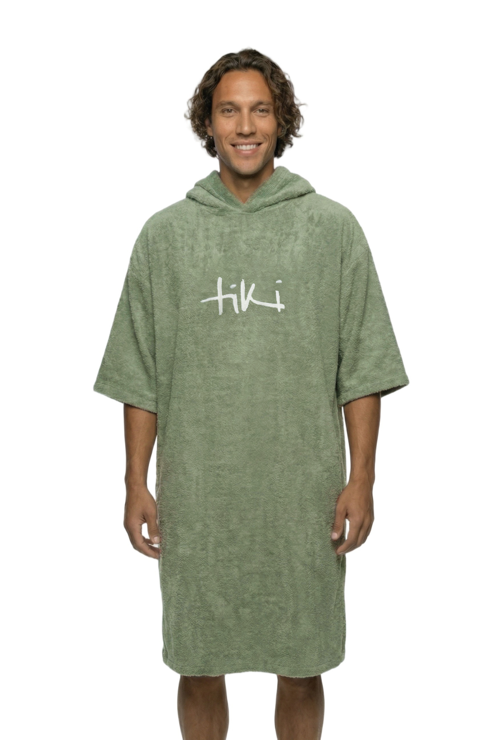 Tiki Adults Hooded Change Robe Sage