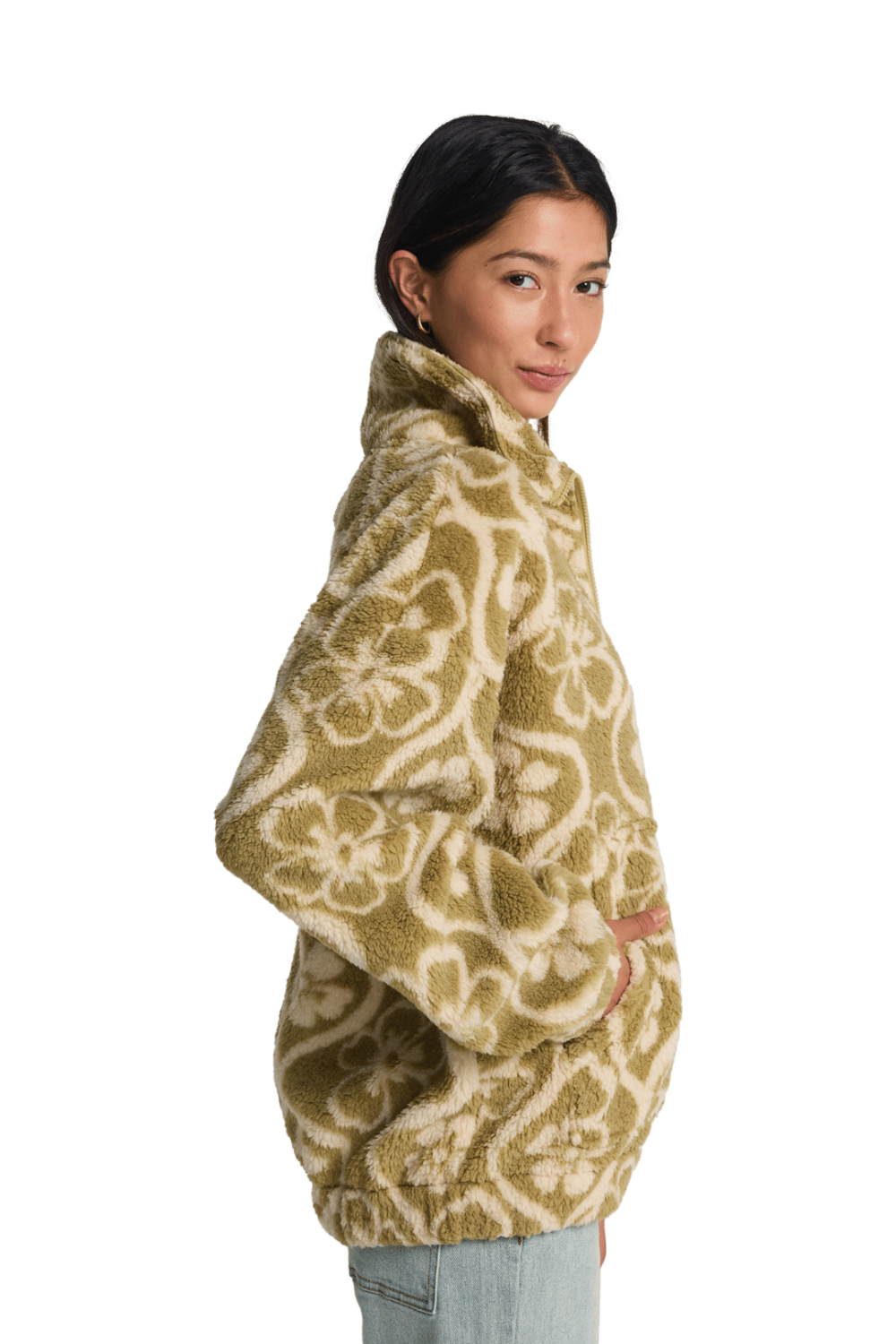 Billabong First Light Womens Full Zip Fleece Cactus Green