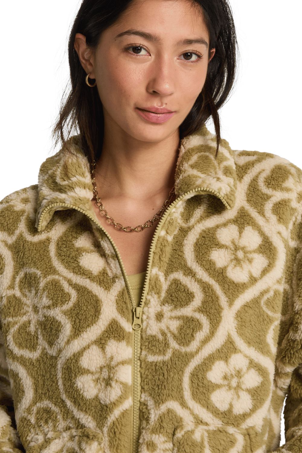 Billabong First Light Womens Full Zip Fleece Cactus Green