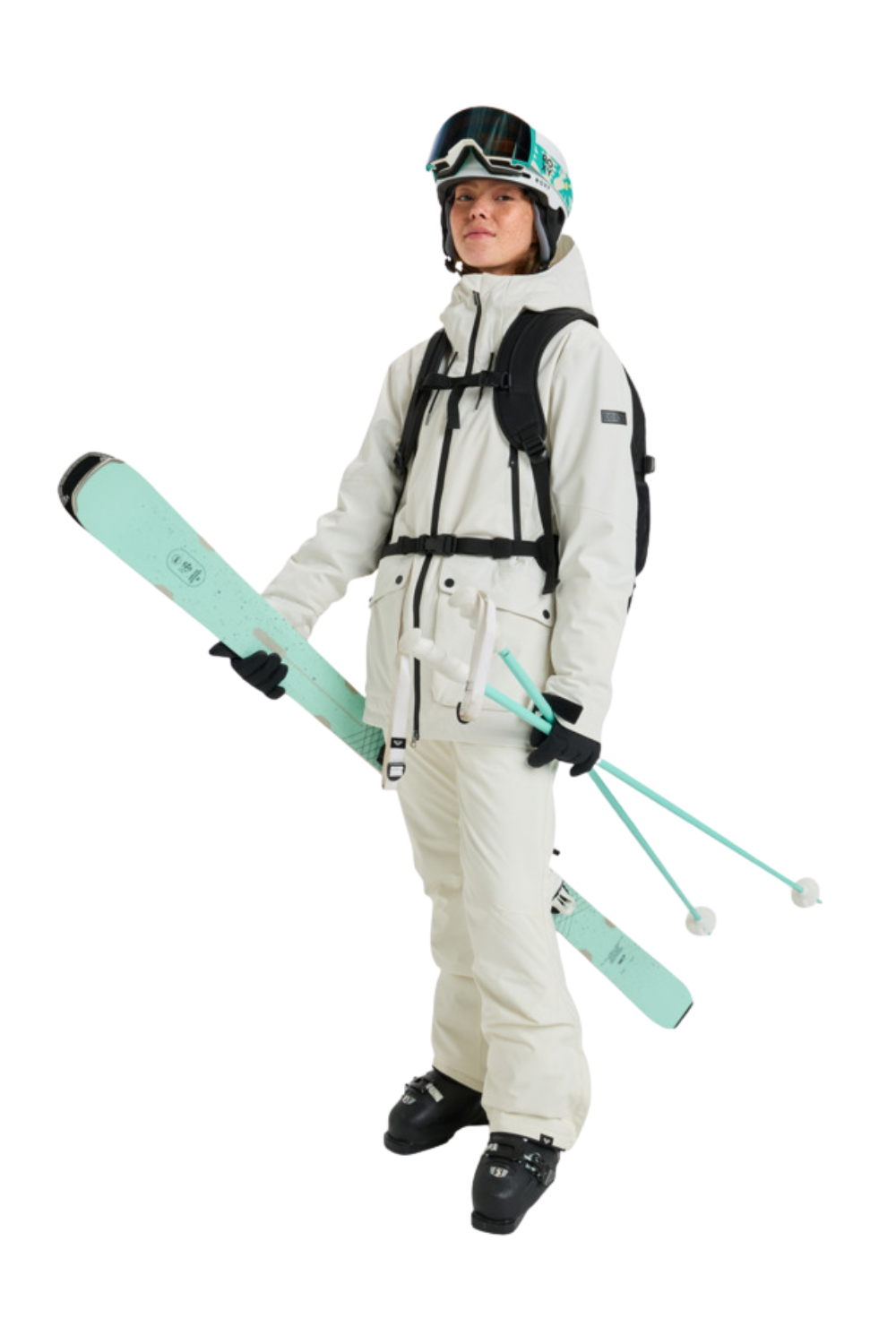 Roxy Womens Stated Technical Snow Jacket Whisper White