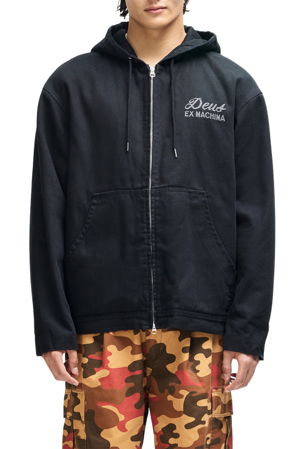 Deus Harajuku Mens Hooded Jacket Black