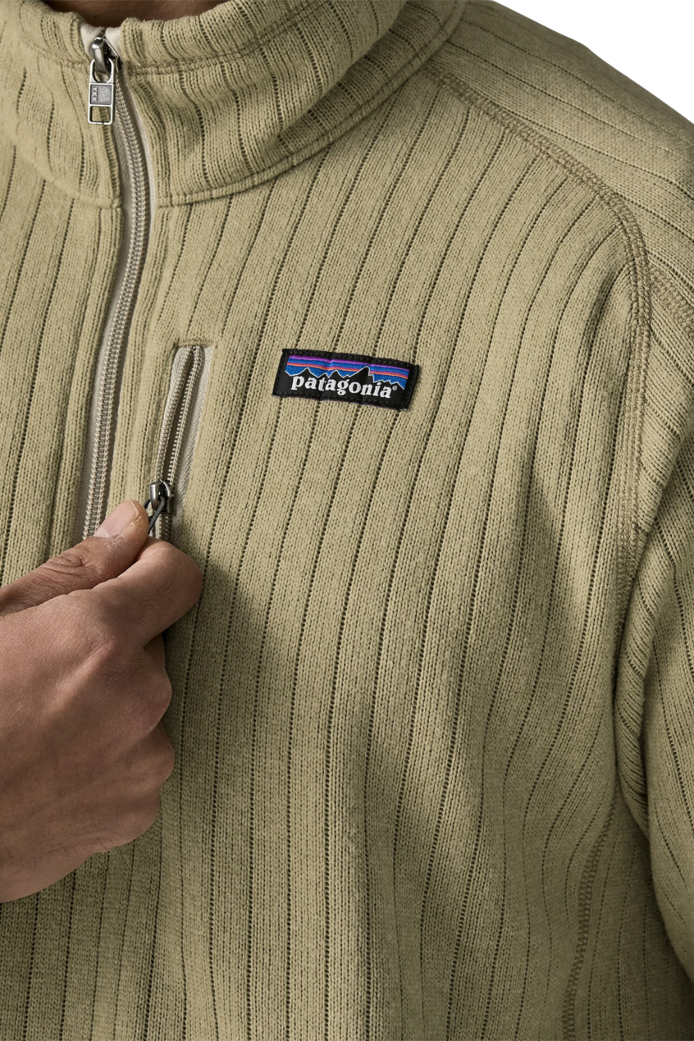 Patagonia Better Sweater Mens 1/4 Zip Fleece Weathered Stone Rib Knit