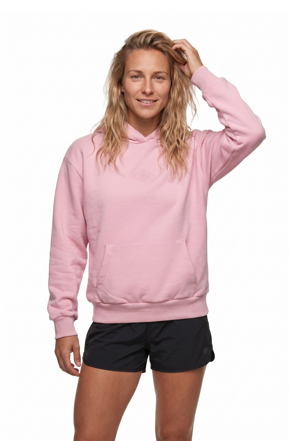 Tiki Diamond Womens Hoodie Baby Pink