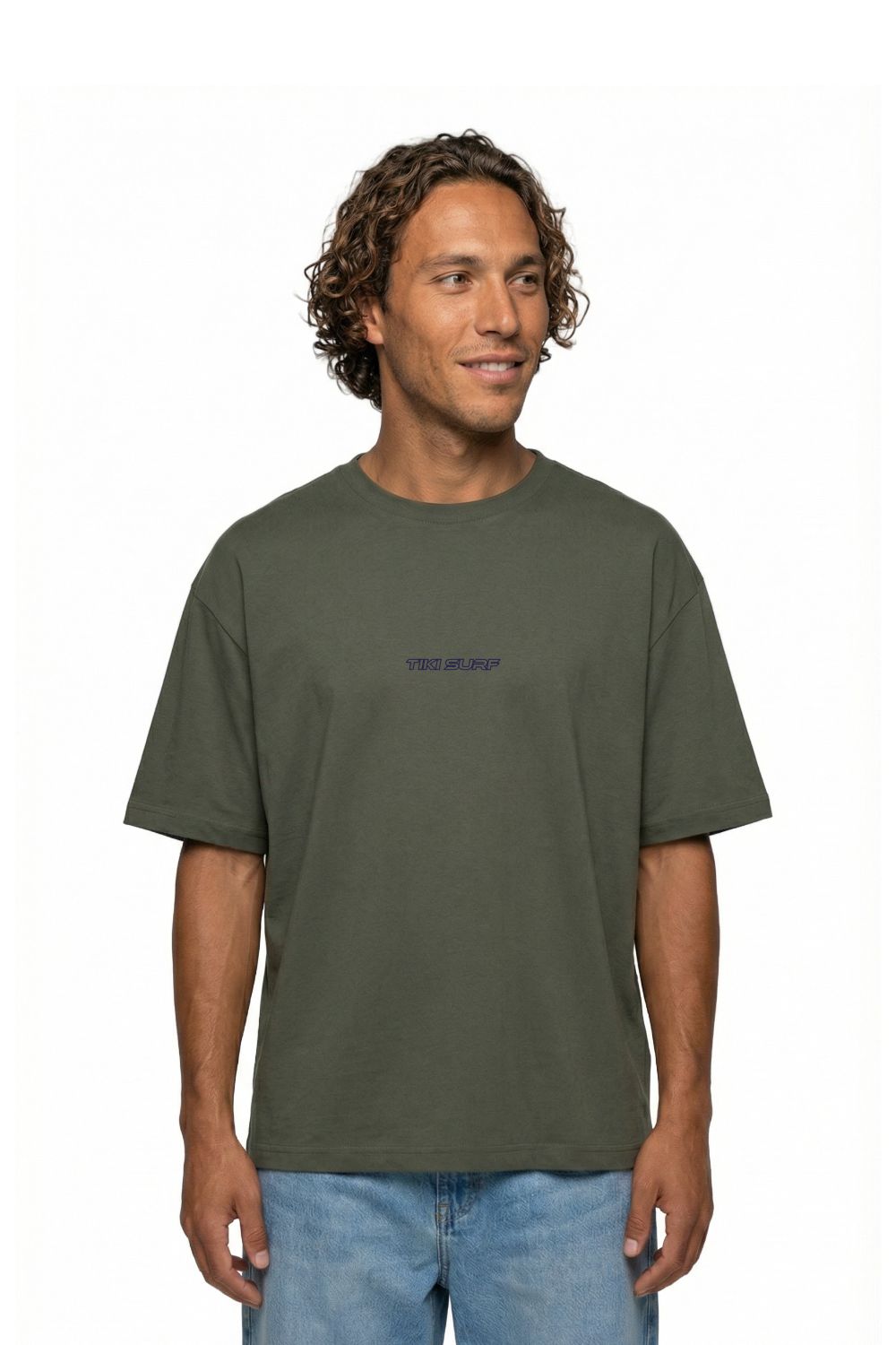Tiki Last Wave Mens T-Shirt Khaki
