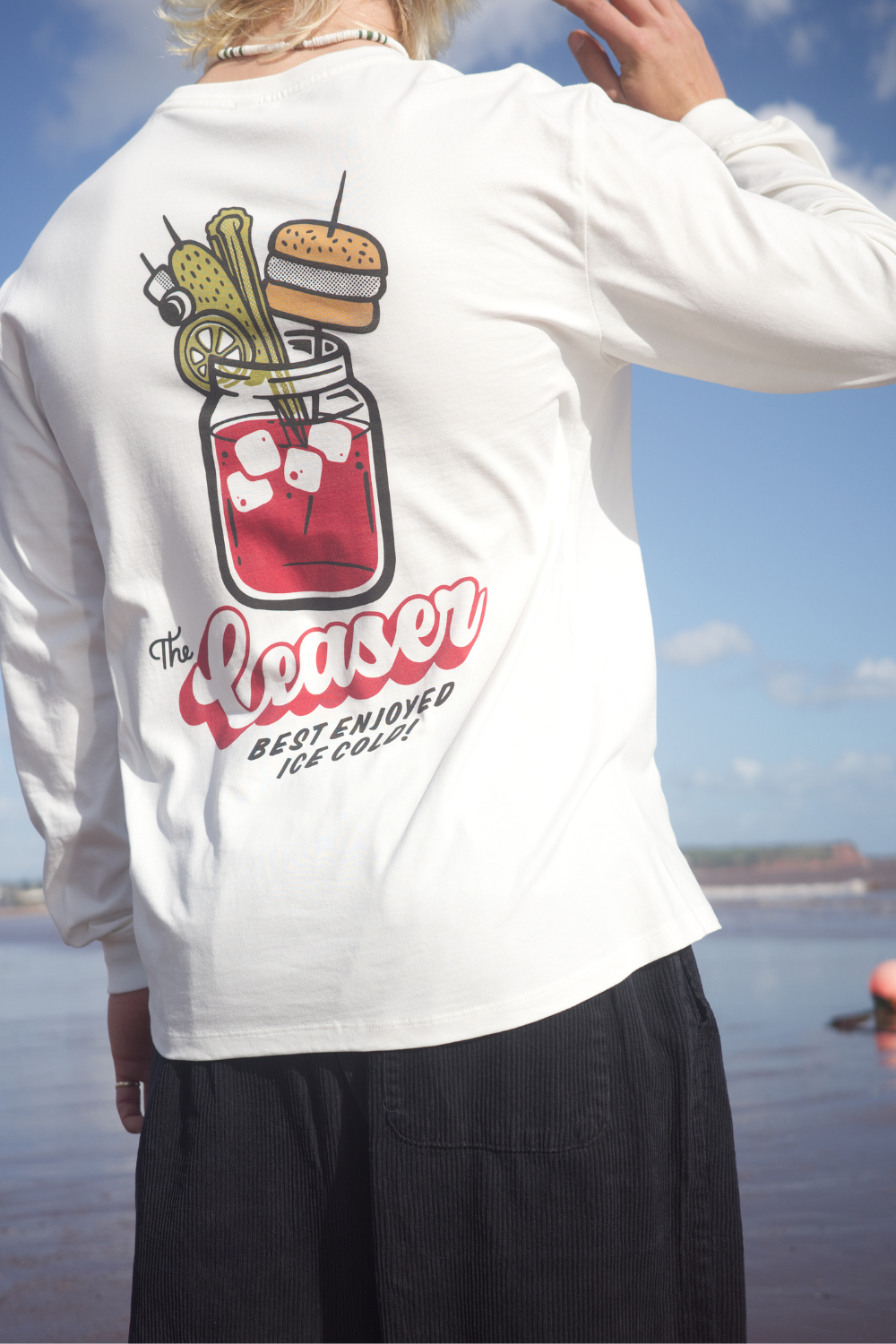 BamBooBay The Ceaser Mens Long Sleeve T-Shirt Faded White