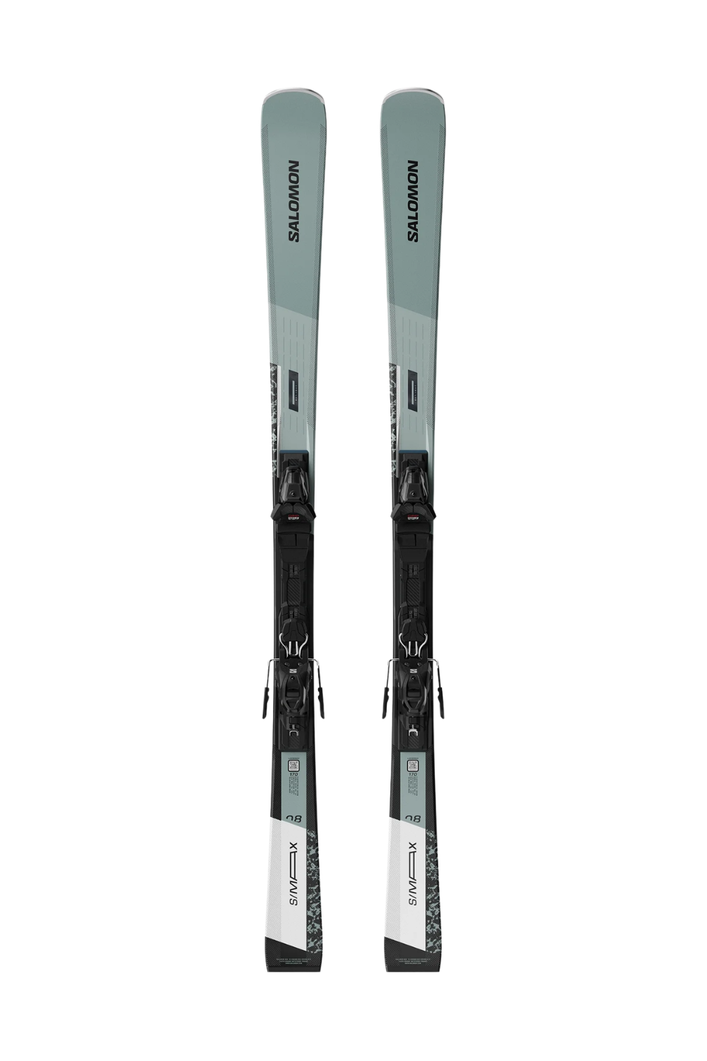 Salomon E S/Max 8 Skis + M10 Gw L80 Bindings Wrought Iron/Black