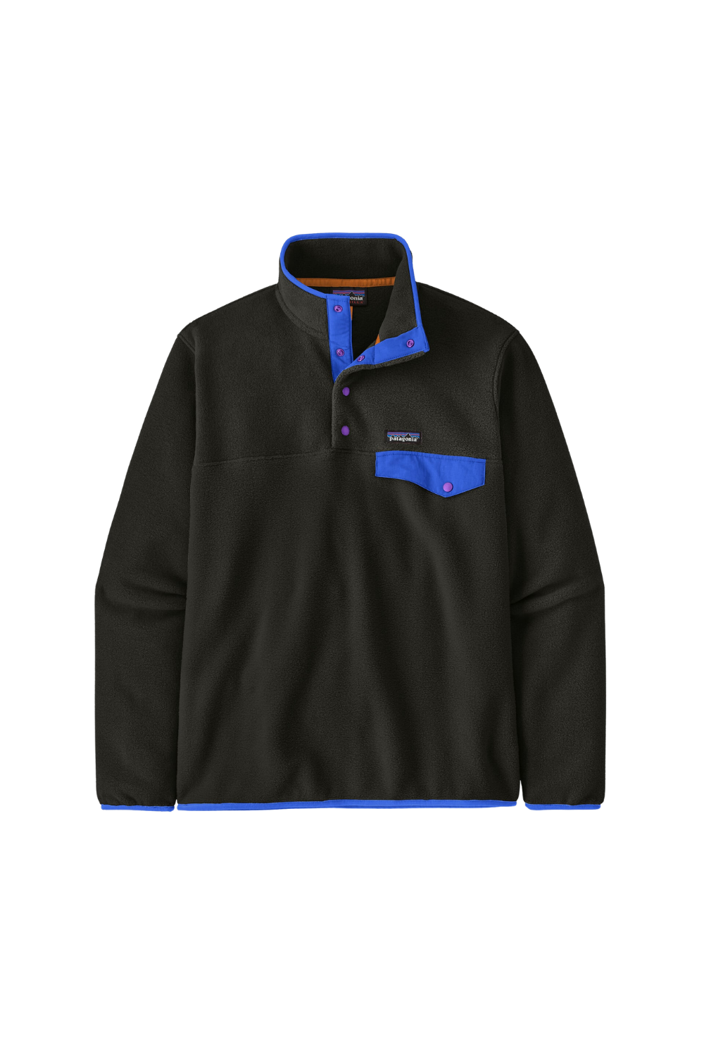 Patagonia Lightweight Synchilla Mens Snap-T Fleece Pullover Black/P6 Blue