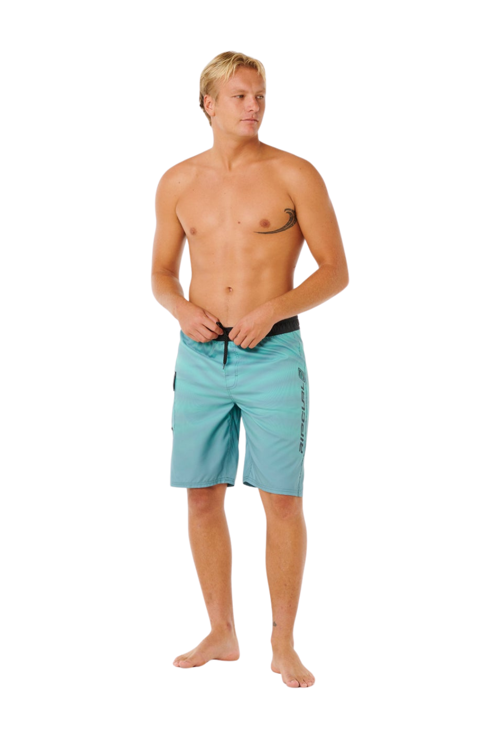 Rip Curl Shock Wave Mens 21" Elastic Fit Board Shorts Faded Denim