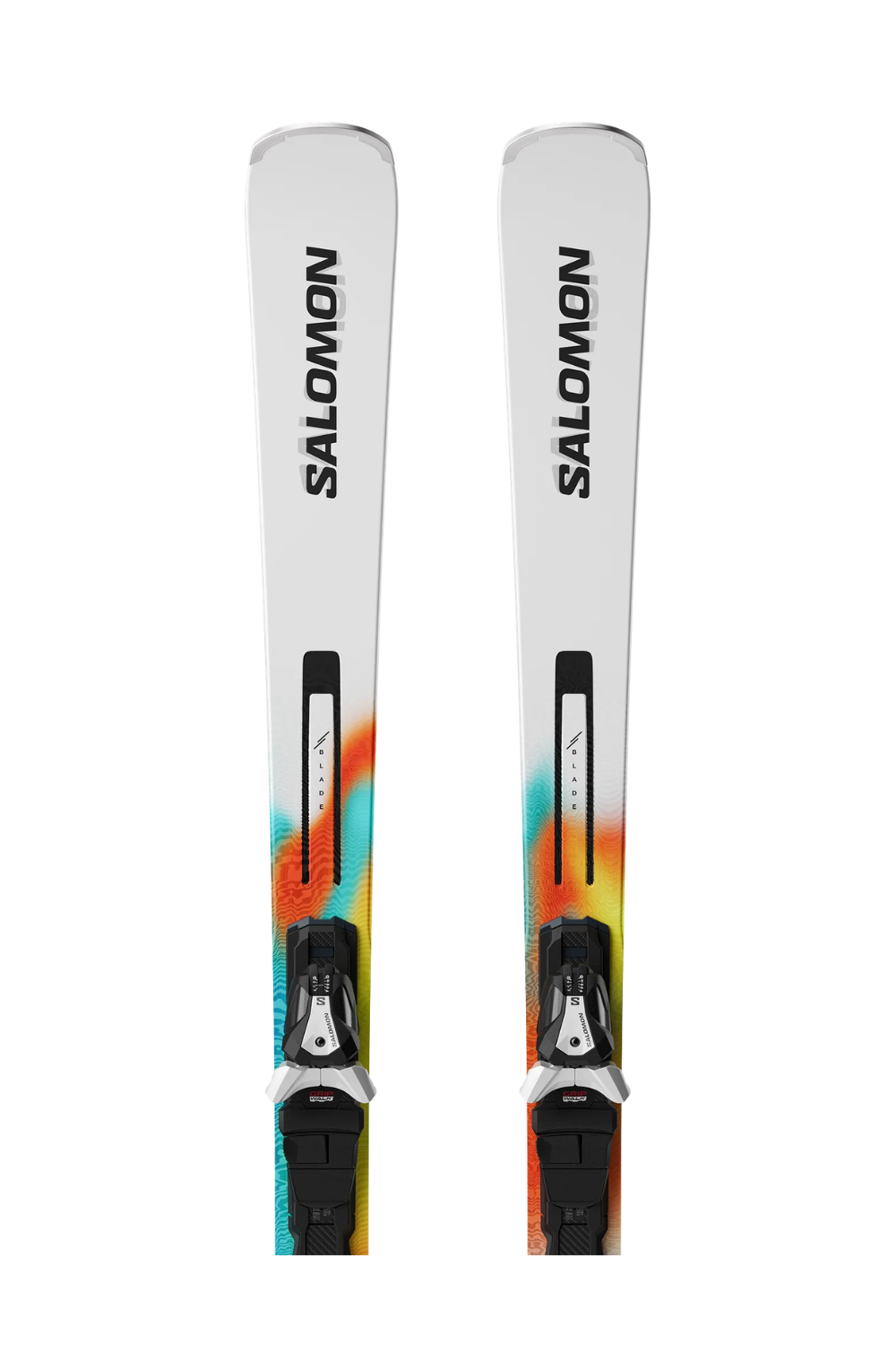 Salomon E Addikt Pro 76 Skis + Mi12 Gw F80 Bindings White/Turquoise