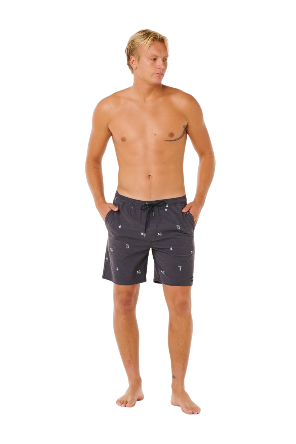 Rip Curl Skelly Breach Mens Volley Shorts Black