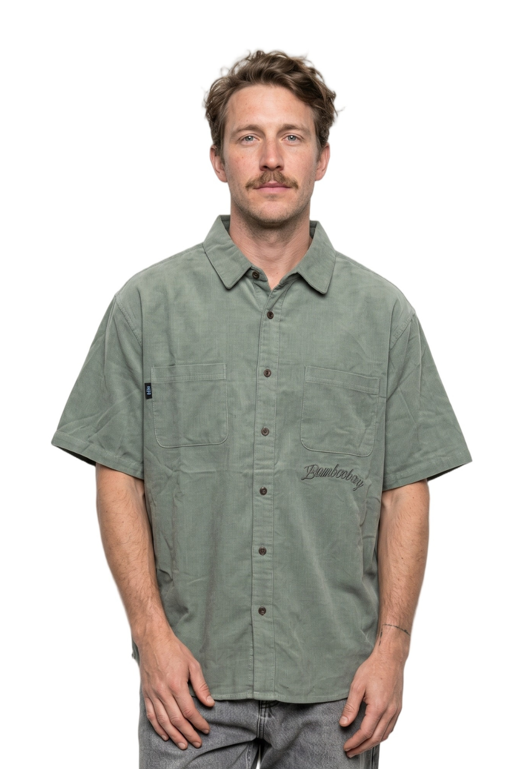 BamBooBay Script Mens Shirt Sage Green