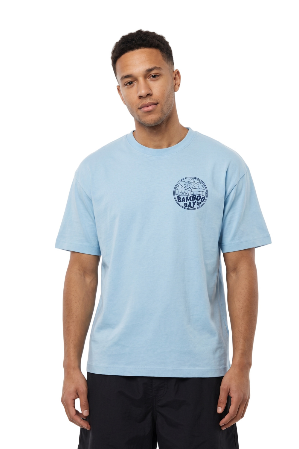 BamBooBay Mountain Badge Mens T-Shirt Aqua