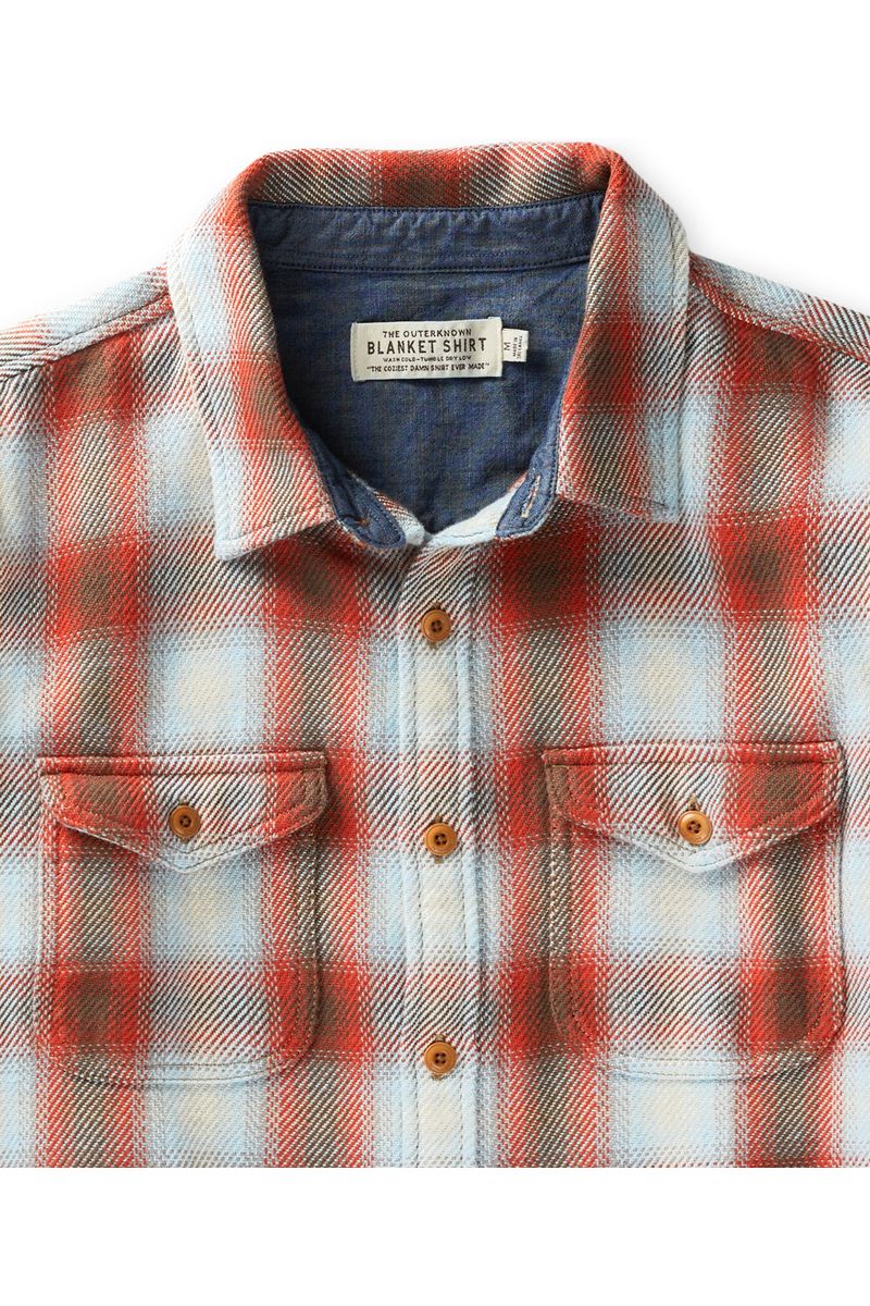 Outerknown Blanket Shirt Titian Rust Sands Plaid