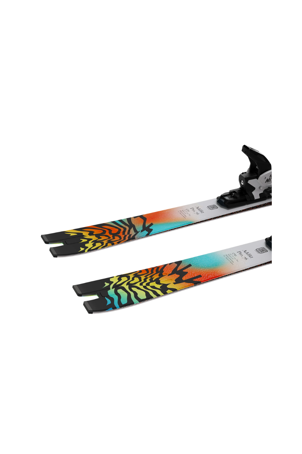 Salomon E Addikt Pro 76 Skis + Mi12 Gw F80 Bindings White/Turquoise