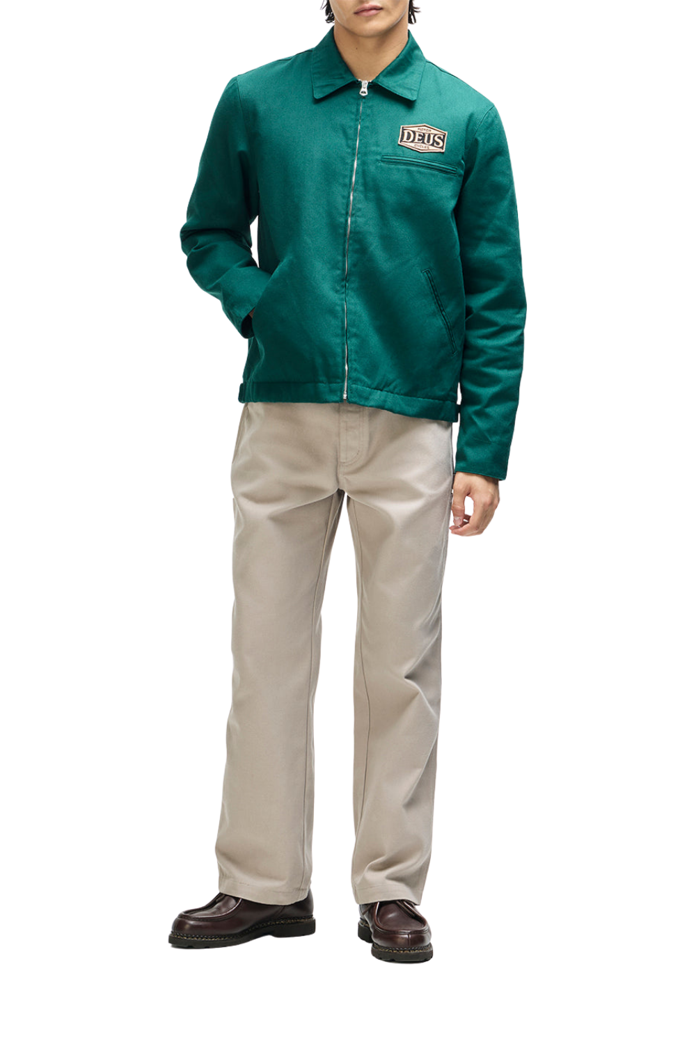 Deus Earls Mens Work Jacket Racing Green
