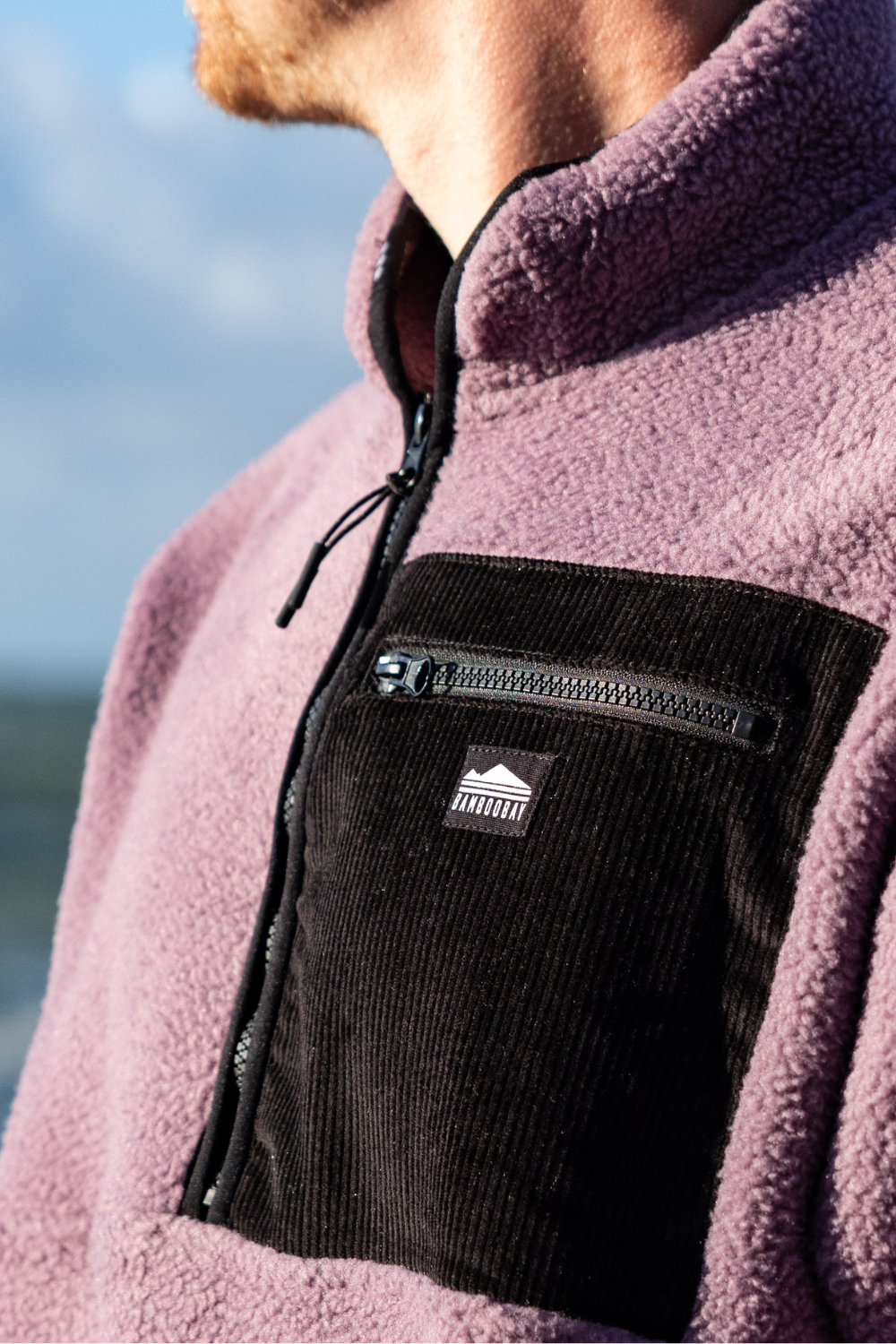 BamBooBay Boulder 2 Mens 1/4 Zip Sherpa Fleece Lilac