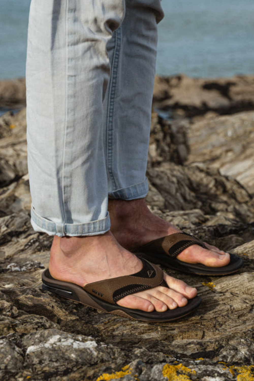Reef Fanning Mens Flip Flops Black/Tan
