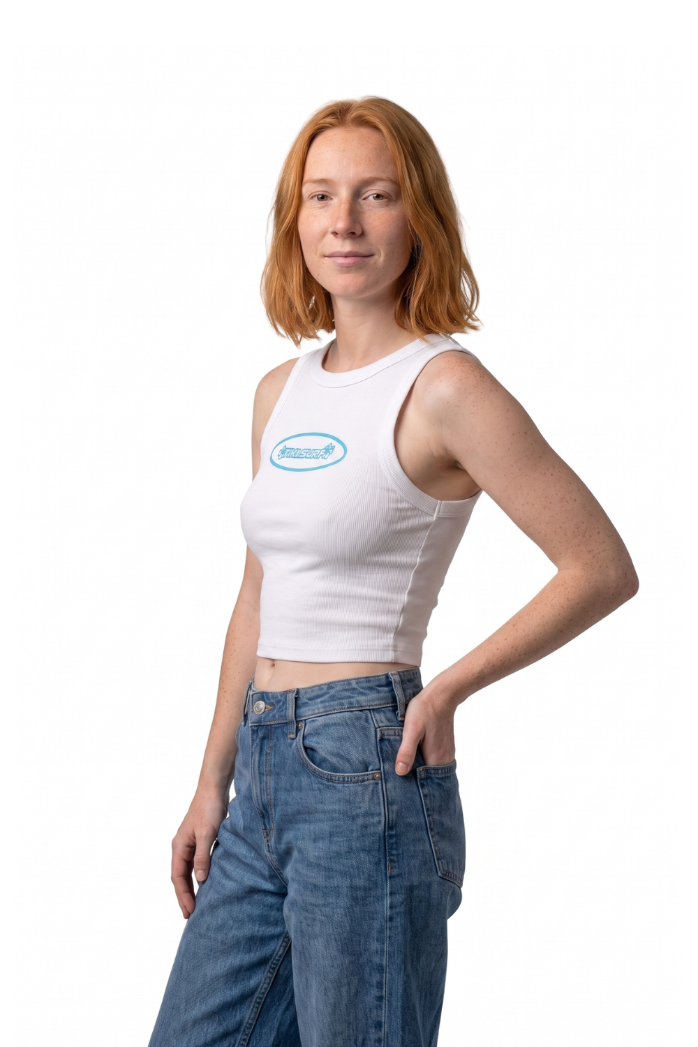 Tiki Oval Womens Tank Top White