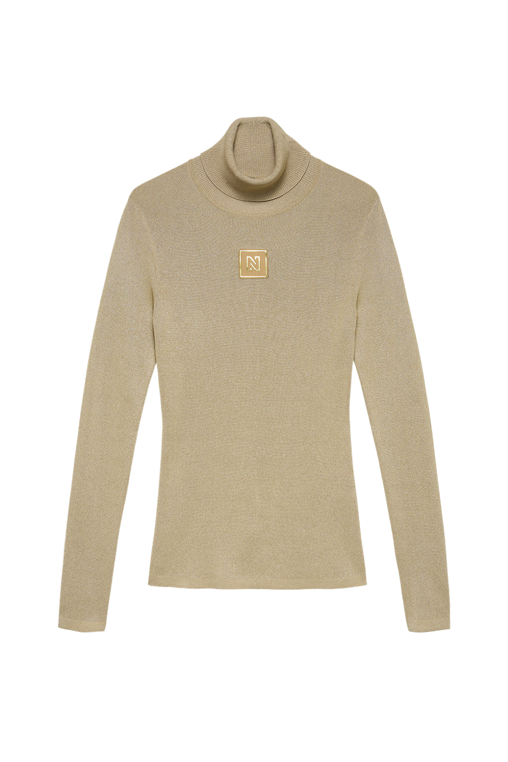 Nikkie Noroton Shiny Turtleneck Base Layer Top Gold
