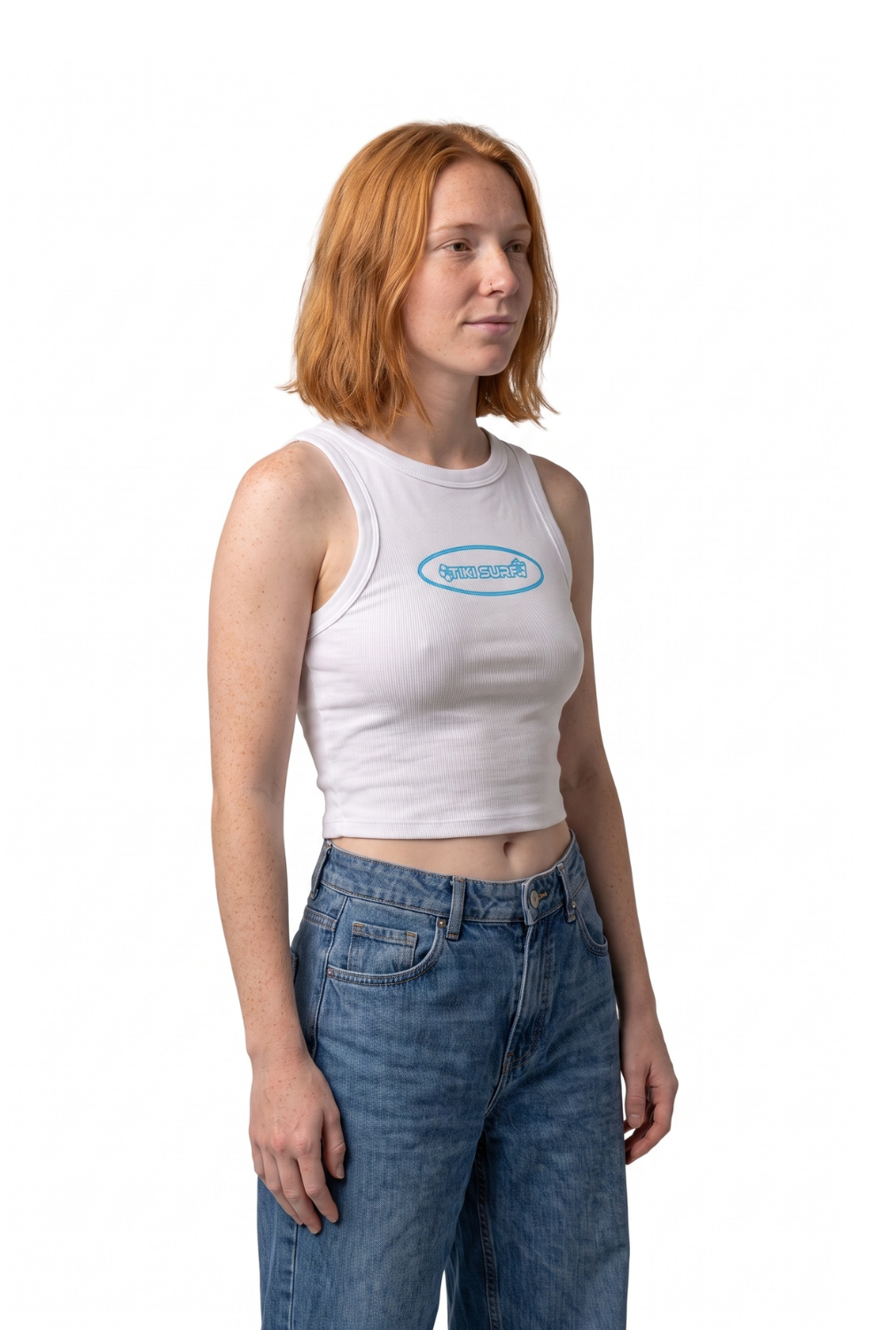Tiki Oval Womens Tank Top White