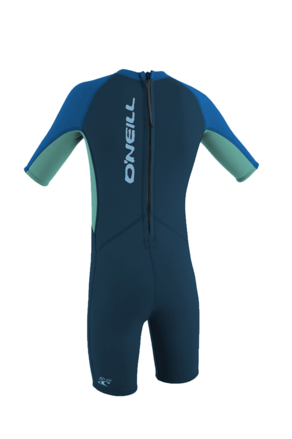 O'Neill Reactor-2 2mm Toddler Spring Wetsuit Back Zip Short Sleeve Slate/Light Aqua/Ocean