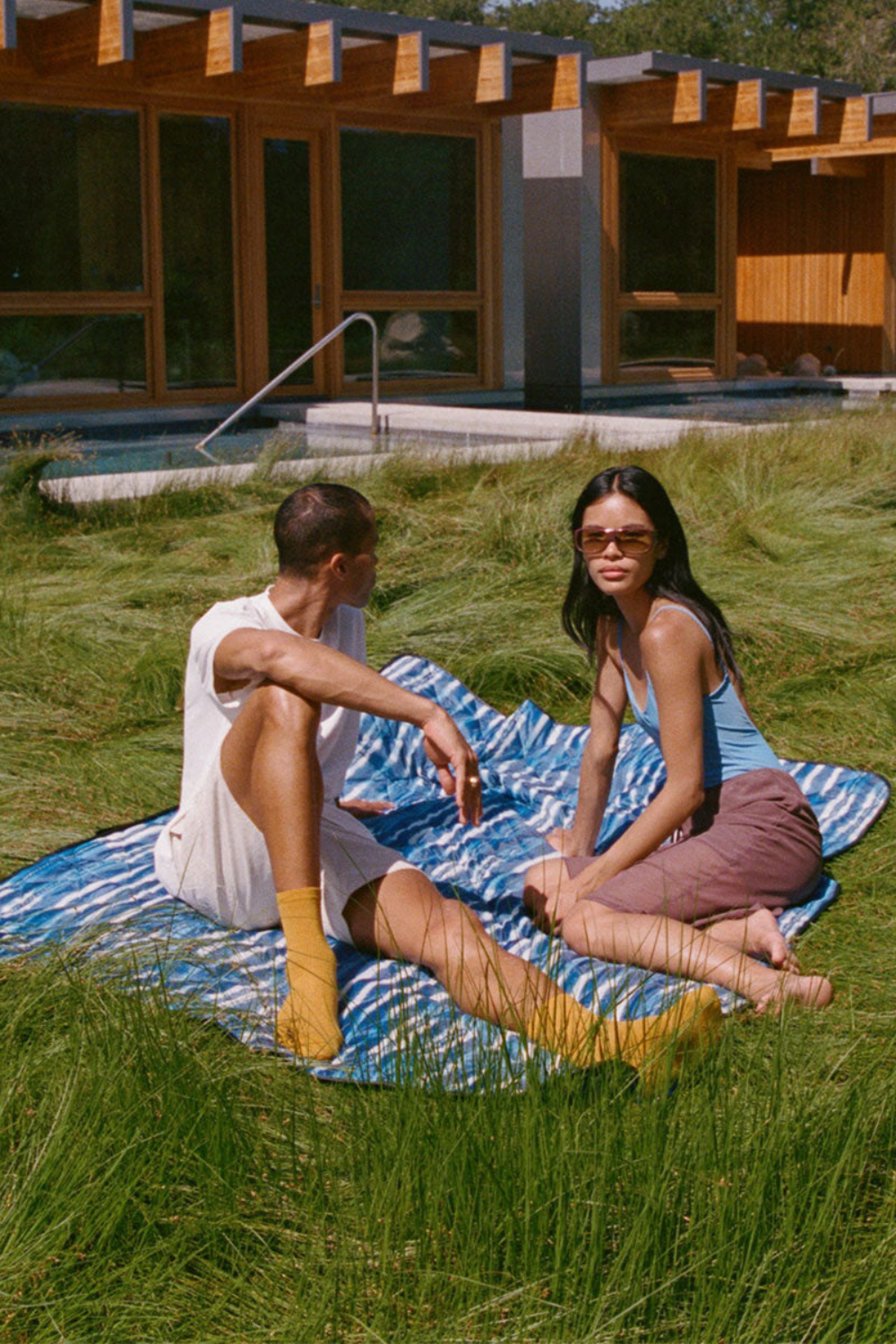 Slowtide Kyoto Packable Picnic Blanket Indigo