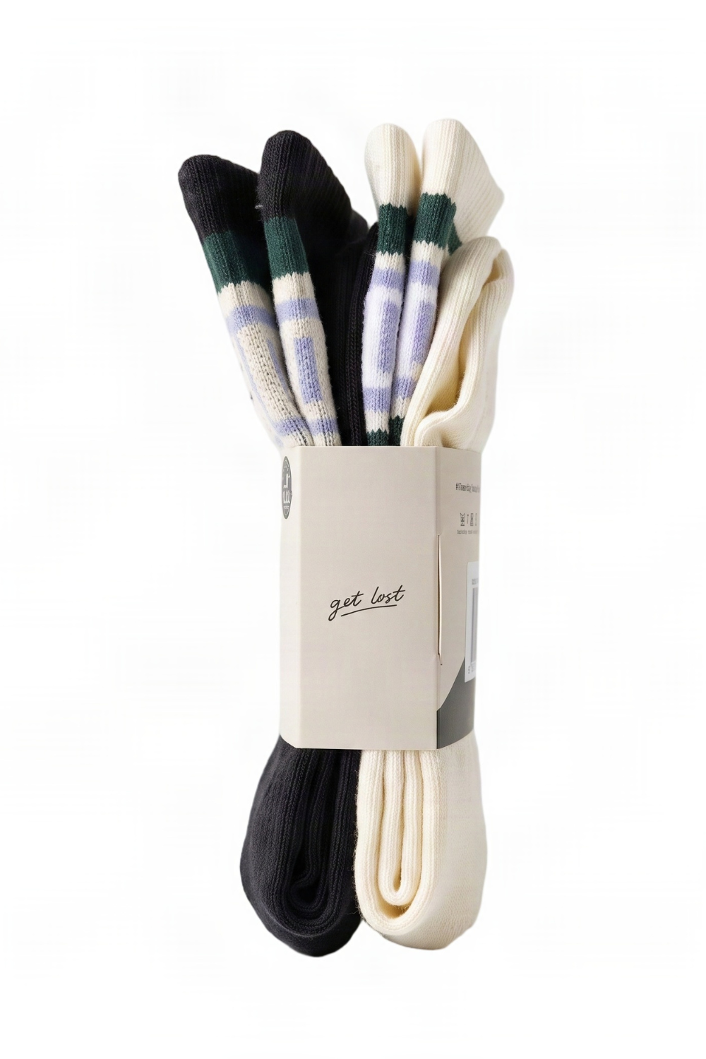 BamBooBay Bamboo Crew Socks 2 Pack Charcoal/White
