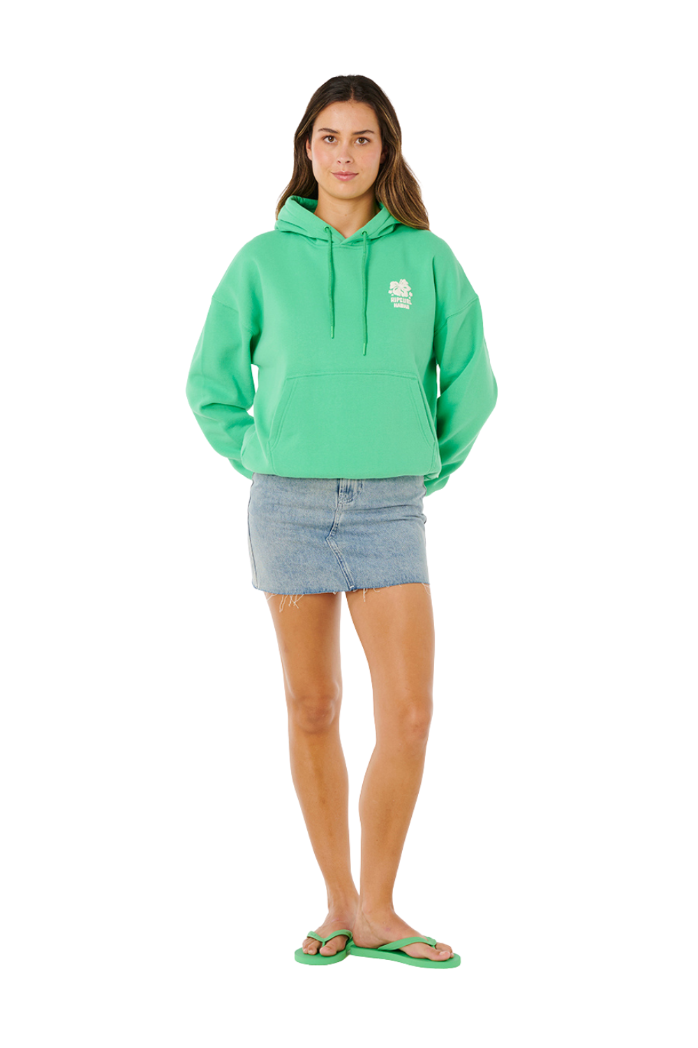 Rip Curl Surf Puff Heritage Womens Hoodie Green