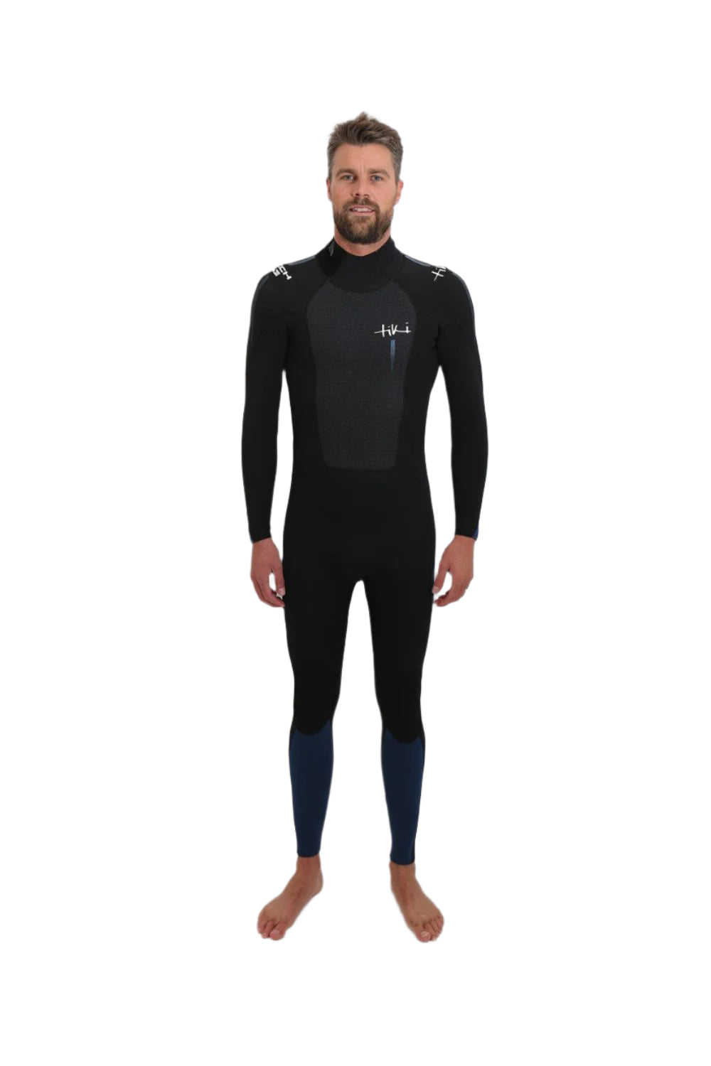 Tiki Mens Tech 4/3 GBS Wetsuit - Back Zip - Black/Blue