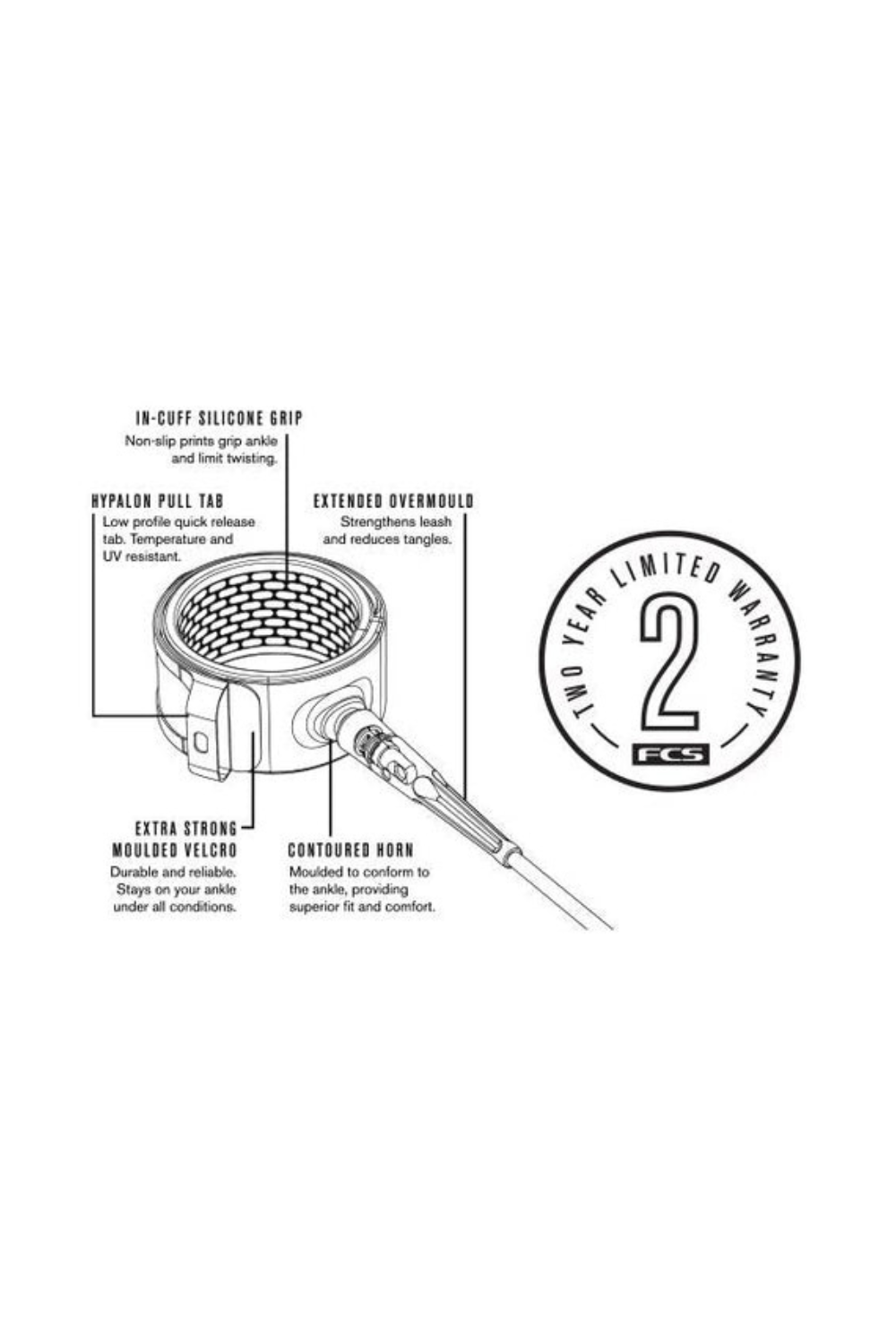 FCS All Round Essential Leash Tranquil Blue